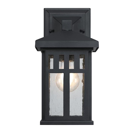Westinghouse Fixture Wall Outdoor 60W Burnham, Textured Black Clear Seeded Glass 6120800